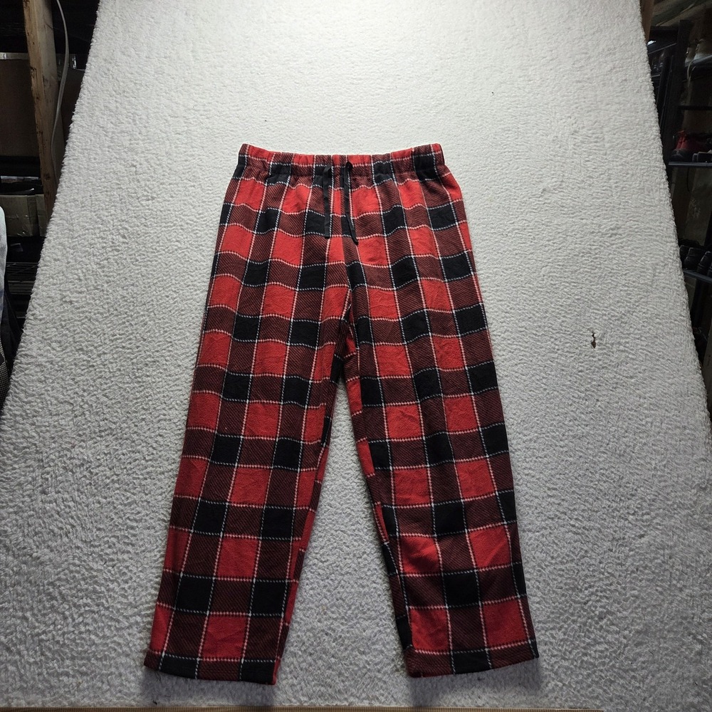 Cuddl Duds Pajama Pants Womens PL Red Plaid Fleece Sleepwear Soft Cozy